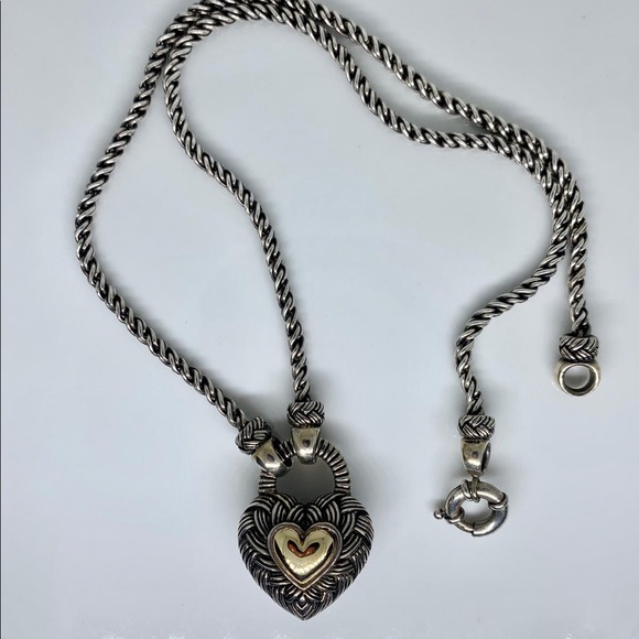 ❤️ Andrea Candela 925 14K Twisted Heart Necklace - Picture 3 of 7
